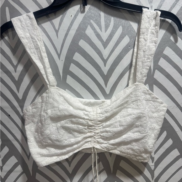 Princess Polly Tops - Princess Polly Cream Sleeveless Ruched Crop Top